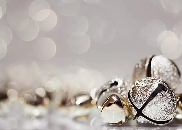 A stock photo of close-up holiday bells