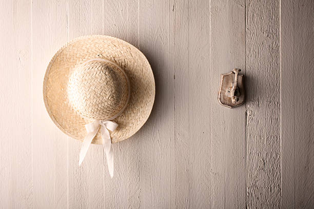 istock Straw heat on white painted wood wall 187037152