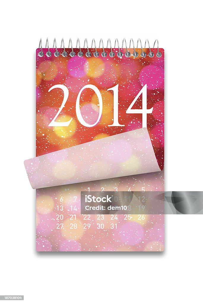 2014 calendrier sur fond blanc - Photo de 2014 libre de droits