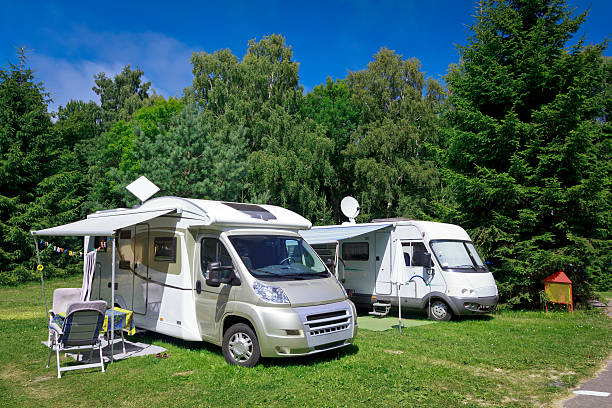 istock Mobile Homes on the Camping field 187038252