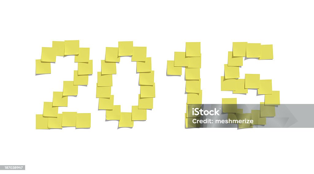 Żółty notatkę uwagi Ilustrowanie 2015 i w tym Ścieżka odcinania - Zbiór zdjęć royalty-free (2014)