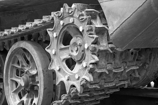 The detail from girdle of old tank
