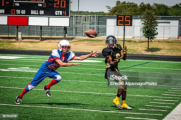 Football Play In Progress Viii Stock Photo - Download Image Now - College American Football, Athlete, American Football - Ball