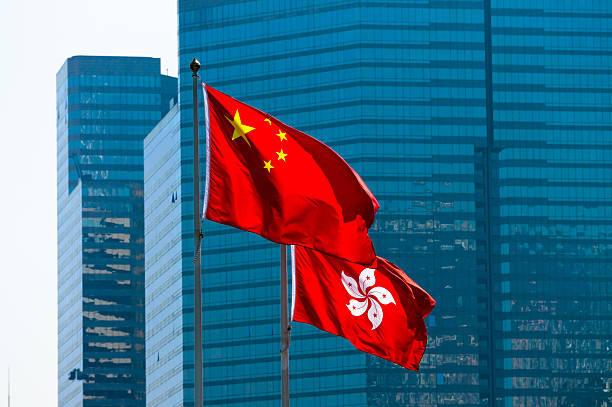 istock China & Hong Kong flag 187040730
