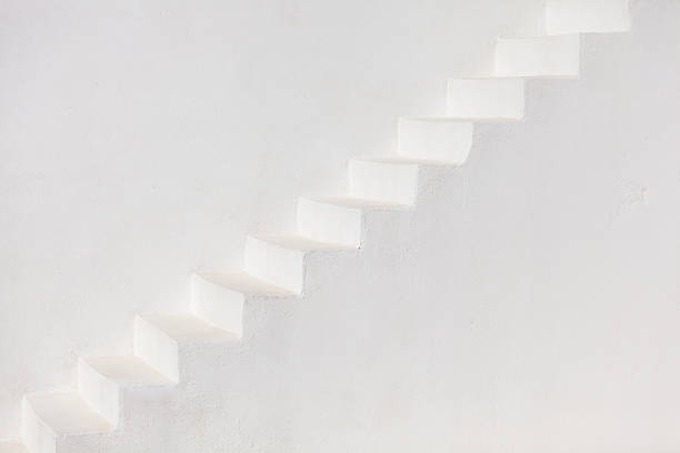 Traditional Greek stairs in the village of Oia, Santorini
