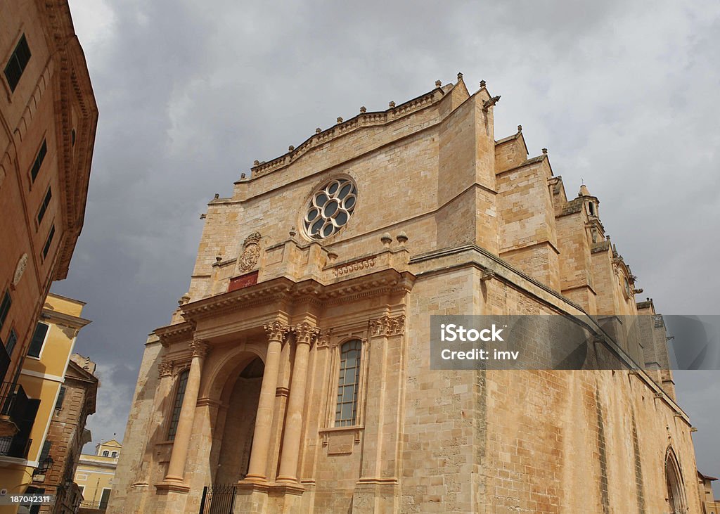 Ciutadella Cathedral Ciutadella Cathedral and cloudy sky. Architecture Stock Photo