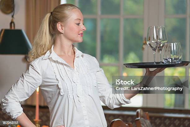 Elegant Beautiful Woman Serving Drinks Stock Photo - Download Image Now - Adult, Adults Only, Bartender