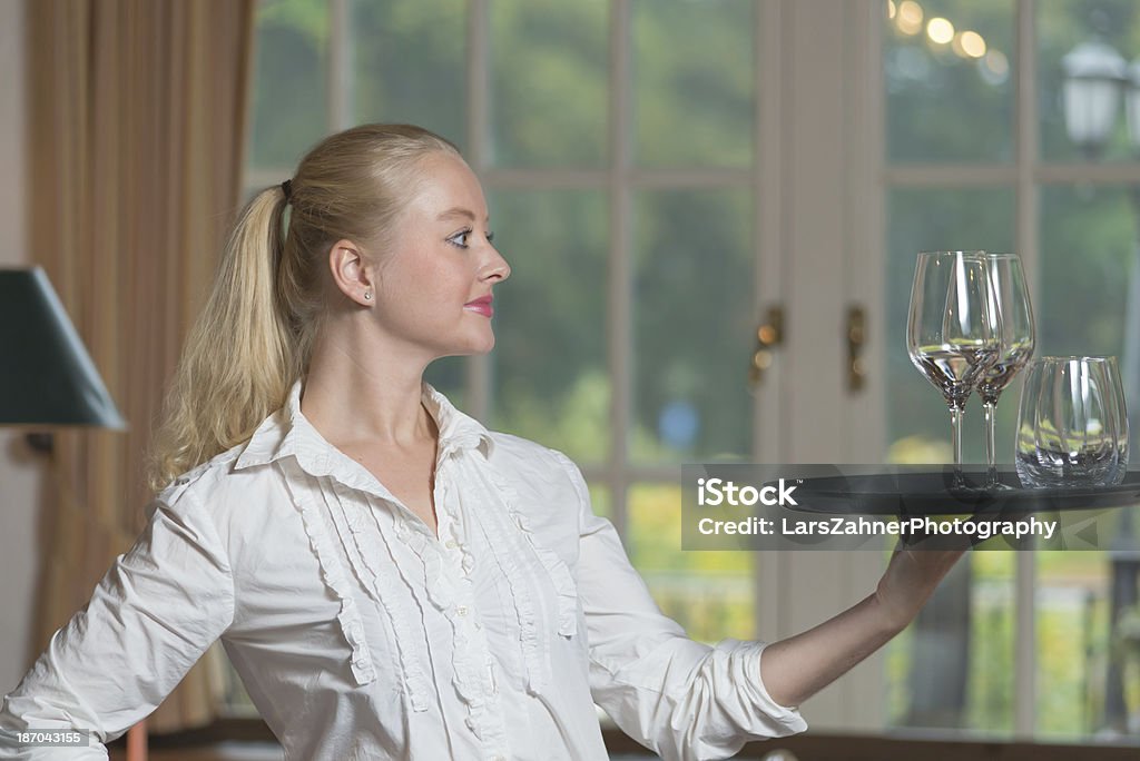 Elegancki Piękna kobieta serwujące drinki - Zbiór zdjęć royalty-free (Barman)