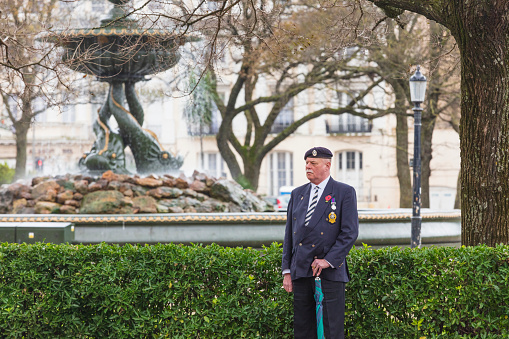 Brighton, United Kingdom - Nov 12, 2023: Remembrance ceremony for those who have fallen in wars in which the UK was involved, up to the present date.