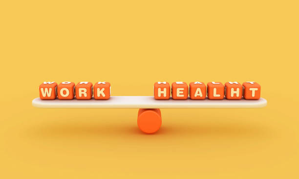 istock Seesaw with WORK HEALTH Buzzword Cubes 1870440126