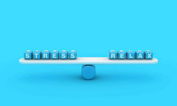 istock Seesaw with STRESS RELAX Buzzword Cubes 1870440141