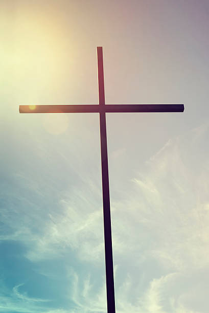 istock Wooden cross against the sky 187044730
