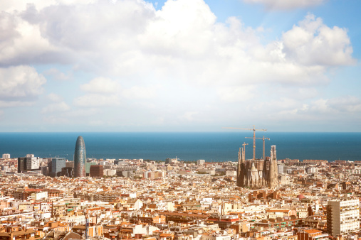 Barcellona cityscape in a beautiful day, Spain.