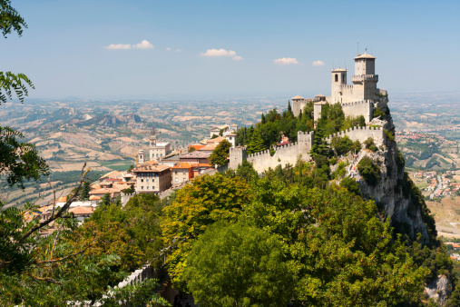 The view of San Marino and the peak of Mount Titan.