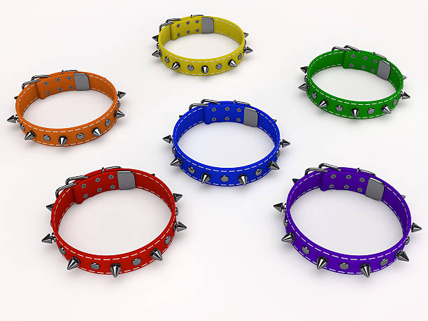 Multiple Colored Dog Collars stock photo