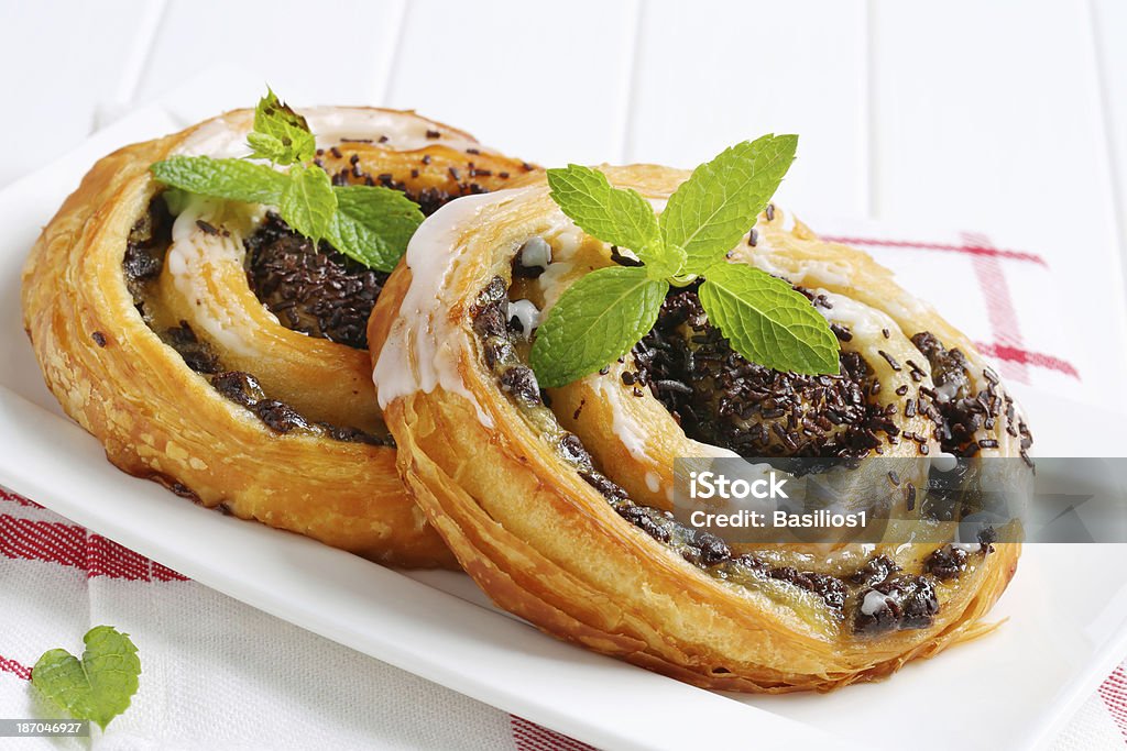 Caracol pastries chocolate - Royalty-free Assado no Forno Foto de stock
