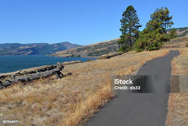 Trail Along The River Stock Photo - Download Image Now - Asphalt, Columbia River, Columbia River Gorge