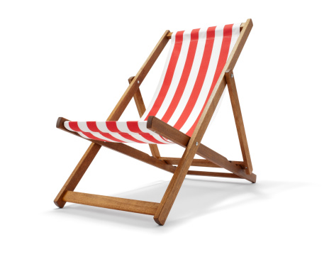 Studio photo of traditional deck chair with clipping path.