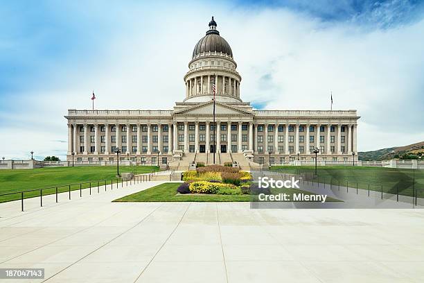 Utah State Capitol Building Stati Uniti - Fotografie stock e altre immagini di Ambientazione esterna - Ambientazione esterna, Architettura, Bandiera