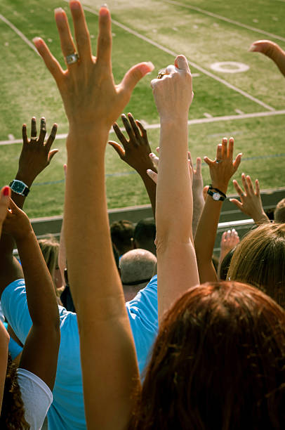 istock Fans with raised arms cheering for their team - III 187047396