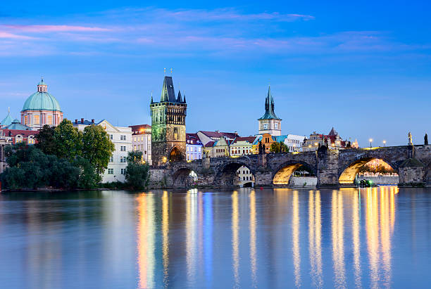 istock Charles Bridge in Prague at Night Czech Republic 187047804