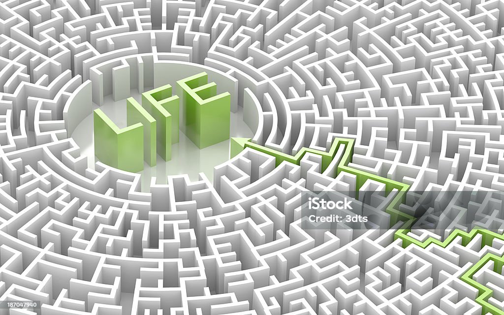 Labirinto com vida palavra - Foto de stock de Aspiração royalty-free