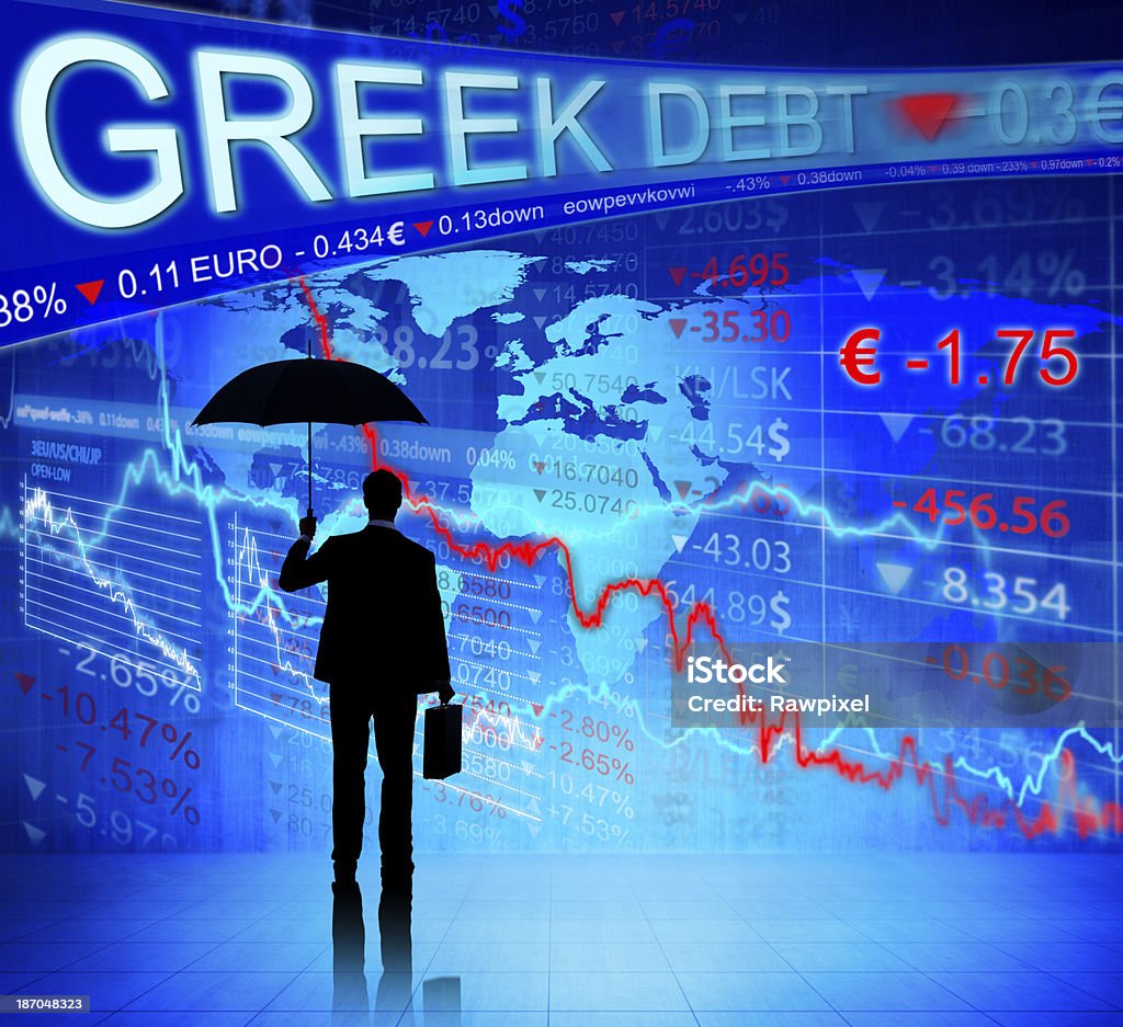 Schulden Greek - Lizenzfrei EU-Währung Stock-Foto