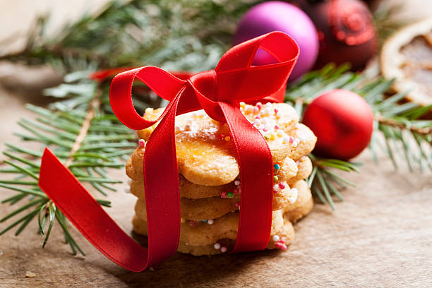 istock christmas cookies red ribbon gift 187048864