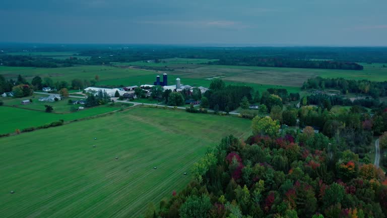 Aerial of Farm in Cheboygan County, Michigan