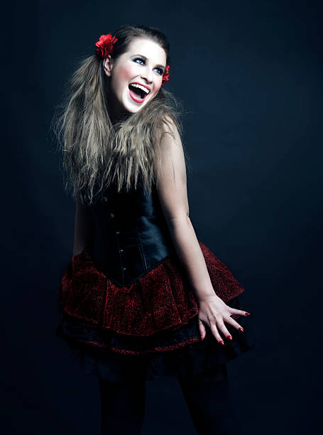 istock happy Halloween woman 187050929