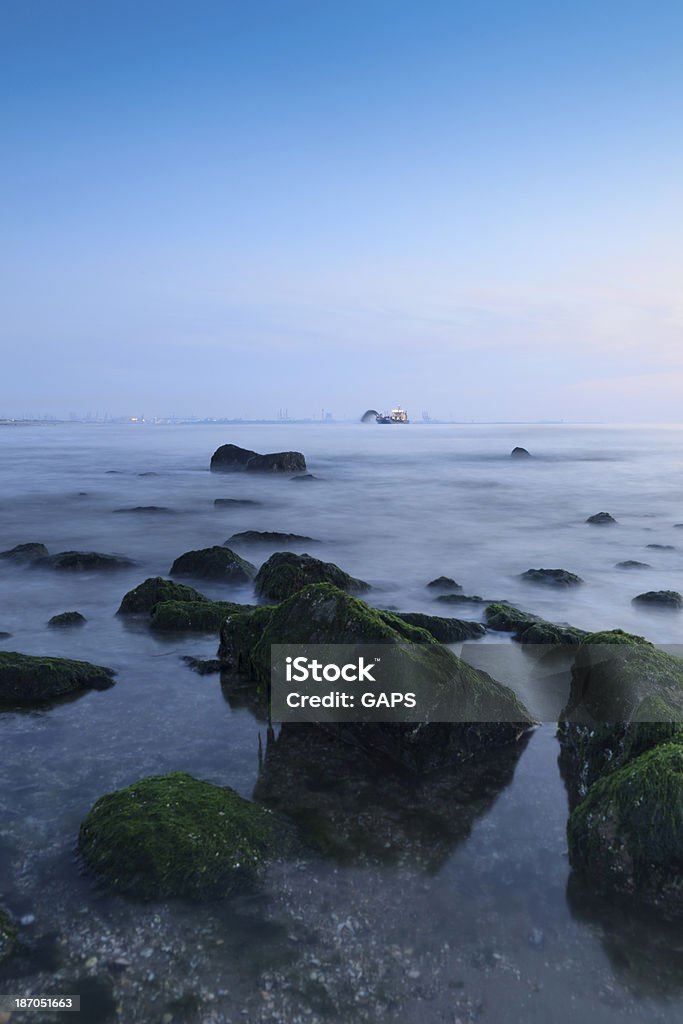 Dragador acelerado areia para o litoral - Foto de stock de Alga marinha royalty-free