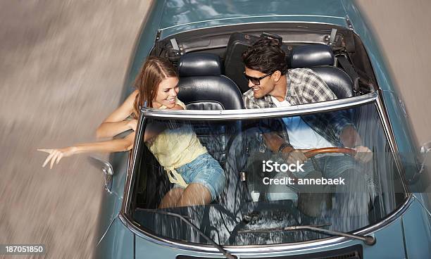 Theres The Place Stock Photo - Download Image Now - Couple - Relationship, Riding, Sports Car