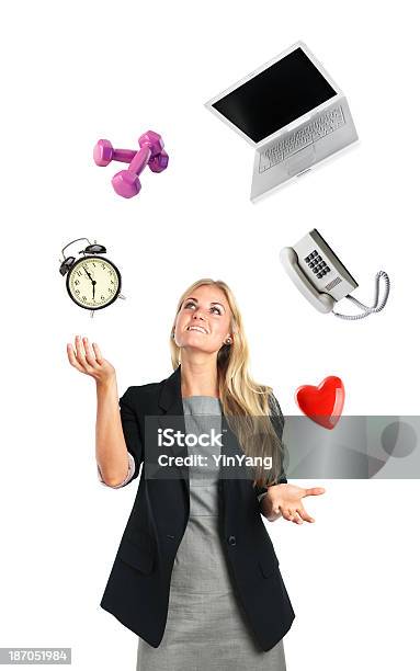 Busy Businesswoman Lifestyle Juggling Act Of Work And Home Life Stock Photo - Download Image Now