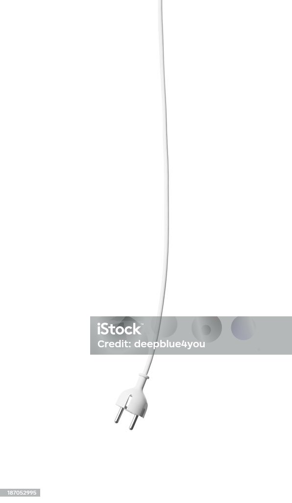 Pendere bianco 220 volt spina - Foto stock royalty-free di Spina di connessione in rete
