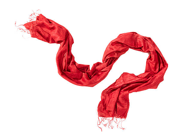 istock Female red scarf isolated on white background 187053076