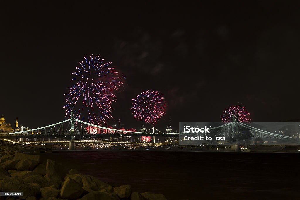 Fogos de artifício em Budapeste - Foto de stock de Budapeste royalty-free