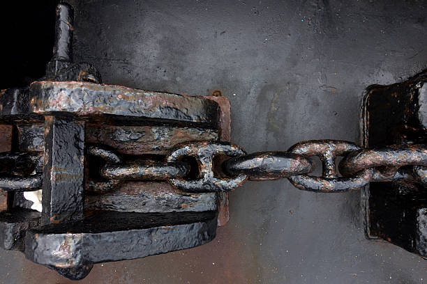 cadena de ancla detalle - rust textured rusty industrial ship fotografías e imágenes de stock