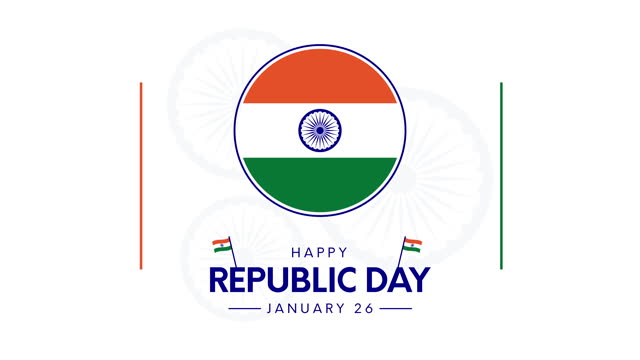 India Republic Day card, background design. 4k