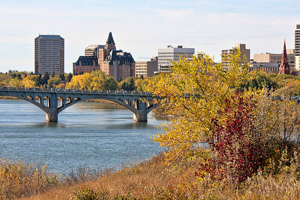 istock Autumn Colors and Downtown Saskatoon Skyline 187055043