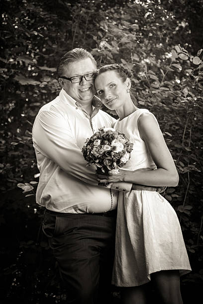 istock Newlyweds in the forest 187055922