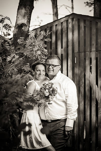 istock Newlyweds in the forest 187055927