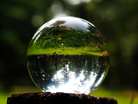 crystal ball in a park