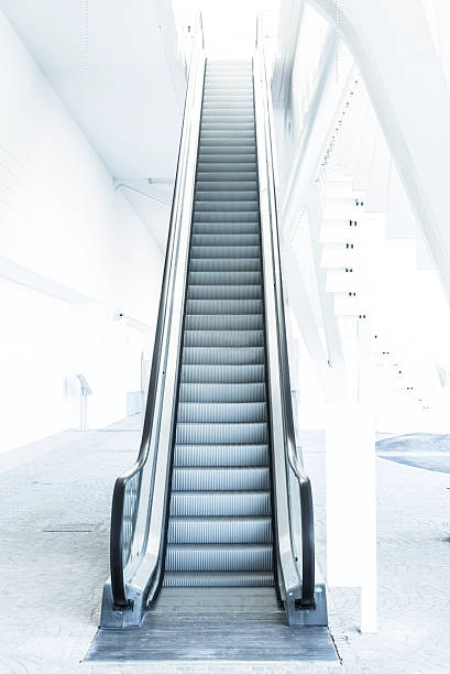 istock Modern White Train Station Entrance with Escalator 187057131