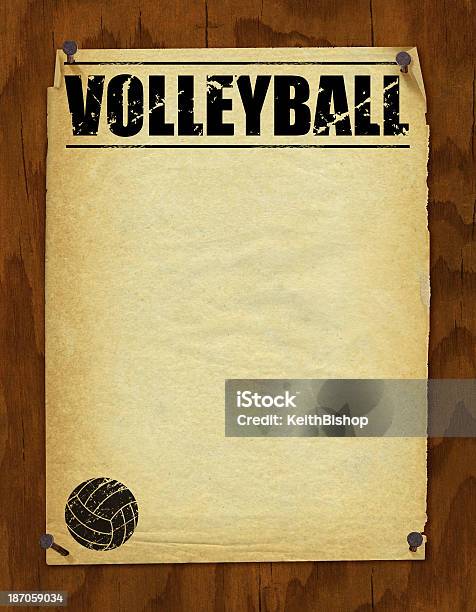 Volleyballposter Hintergrundretro Stock Vektor Art und mehr Bilder von Altertümlich - Altertümlich, Volleyball - Mannschaftssport, Alt