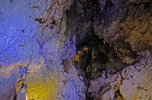Stalagmite formation on the wall of Altınbeşik Cave