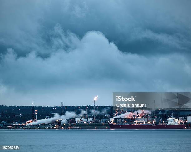 Refinery Flare Stack Stock Photo - Download Image Now - Canada, Chemical Plant, Cloudscape