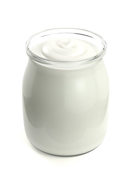 Yogurt A yoghurt pot isolated on white background. Computer generated image with clipping path. yogurt stock pictures, royalty-free photos & images