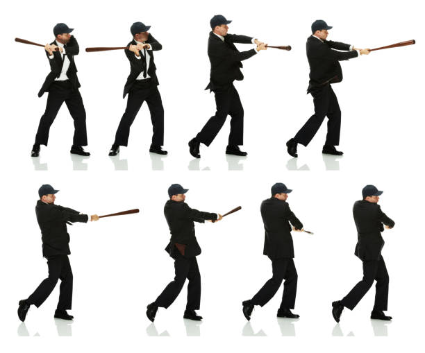 istock Multiple image of businessman holding baseball bat 187061126