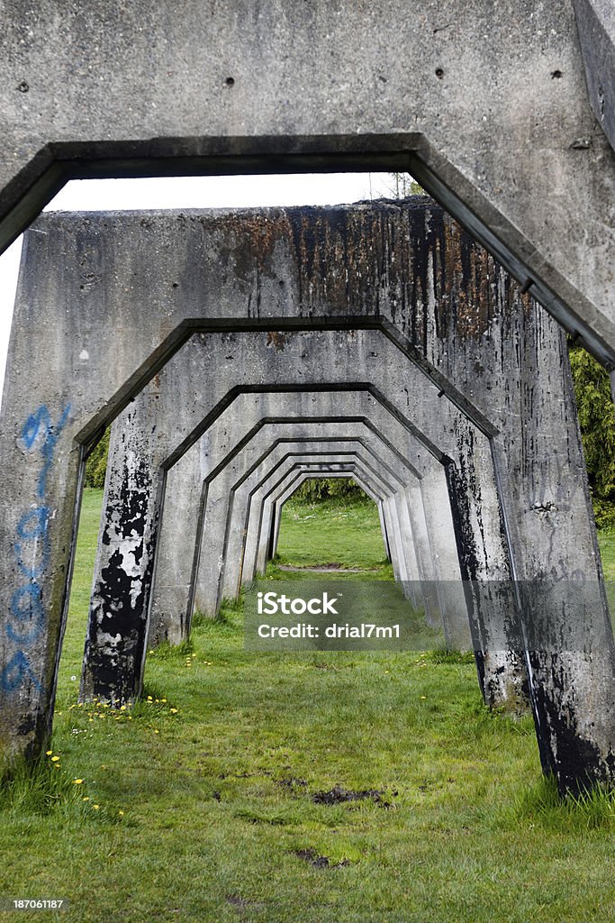 Calcestruzzo supporta a Gasworks Park - Foto stock royalty-free di Gas Works Park