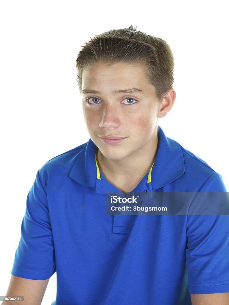 Teenage Boy retrato sobre fondo blanco - Foto de stock de Estudiante de secundaria libre de derechos